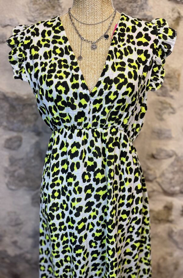 Robe longue léopard en gaze de coton – By Coco