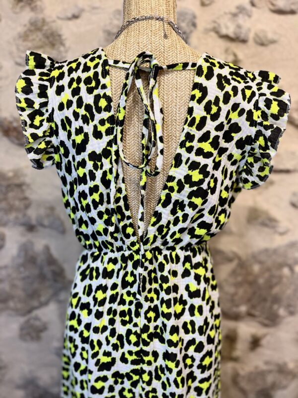 Robe longue en gaze de coton imprimée fluo – Image 6
