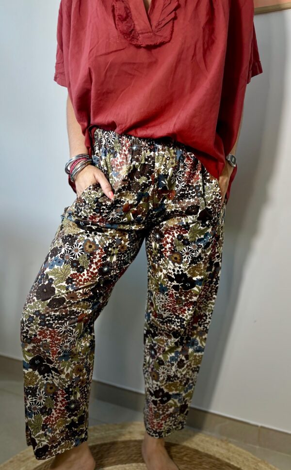 Pantalon droit en coton fleuri – Johanna