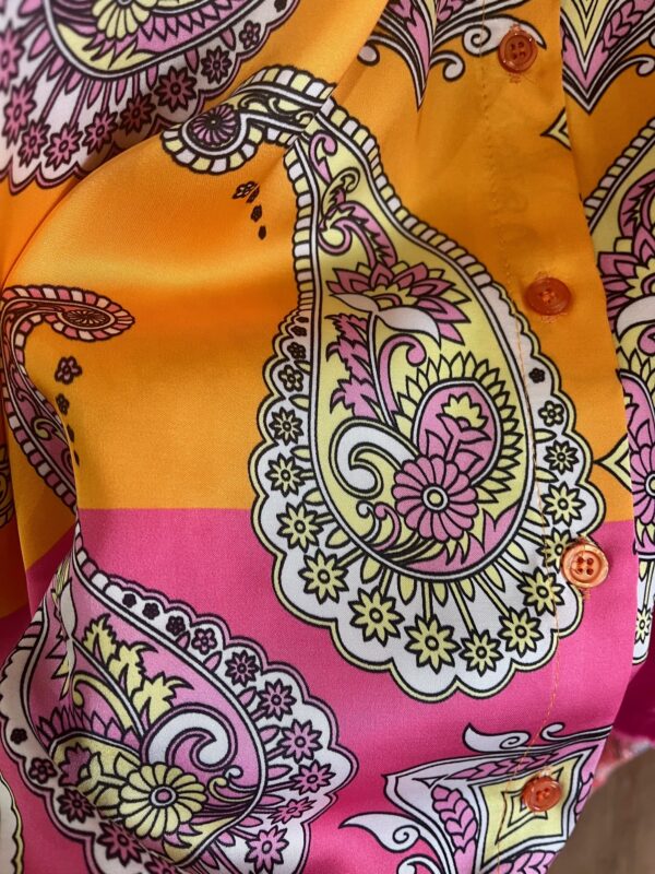 Chemise imprimée foulard orange – Image 3