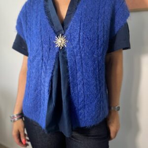 Gilet sans manches en maille torsadée