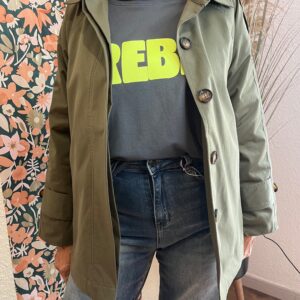 Trench kaki femme avec boutons – Veste mi-saison tendance